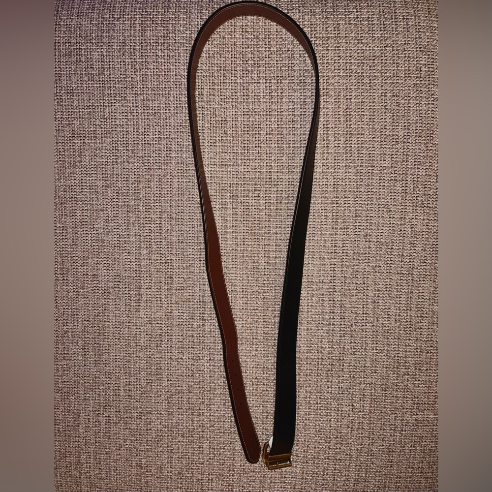 48” Polo Ralph Lauren Black and Brown Leather Belt
